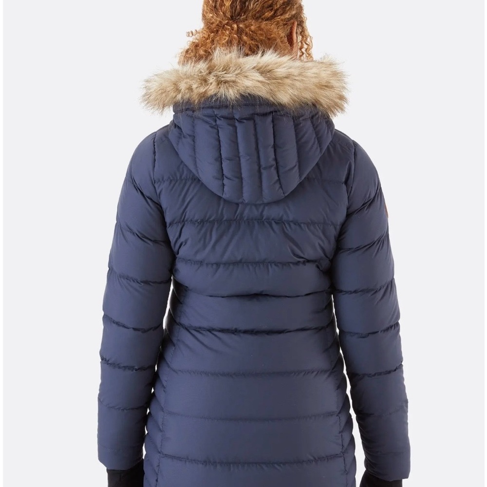 Rab Long Navy Puffer Coat - Picture 2 of 12